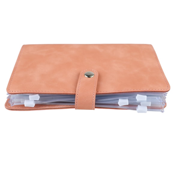 A6 Budget Binders,Multiple Pockets Small Synthetic Leather Portfolio Binders Envelope Savings Challenges Book for Bills Cards Passport Cash