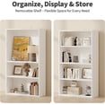 thumbnail image 3 of 4-Tier Bookcase, 42 Inch Industrial Storage Wall Shelf, Display Shelf for Living room, Bedroom, White, 3 of 7