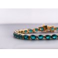 thumbnail image 3 of 14K Teal Blue Sapphire Tennis Bracelet For Women Silver Gold Anniversary Wedding Engagement Party Gift Mom, 3 of 3
