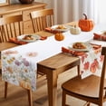 thumbnail image 5 of Fall Table Runner Thanksgiving Floral Pumpkin Table Runners Watercolor Wildflower Cotton Linen Dresser Scarf Kitchen Dining Table Decor for Fall Holiday Party Decor 13x36 Inch, 5 of 9
