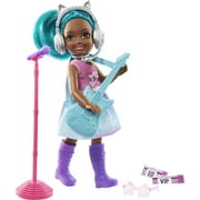 Barbie Chelsea Can Be Playset with Brunette Chelsea Rockstar Doll (6-in/15.24-cm), Guitar, Microphone, Headphones, 2 VIP Tickets, Star-shaped Glasses, Great Gift for Ages 3 Years Old & Up
