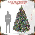 thumbnail image 3 of 7.5ft fluffy fraser fir pre-lit artificial christmas tree con 600 multicolor lights, 9 modes, hinged branches, 1300 tips, y stand con foot switch para holiday home decor, 3 of 8