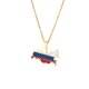 thumbnail image 1 of Colgante con diseño de bandera de Rusia de acero inoxidable, joyería con mapa de país, collares con colgante de oro con mapa de bandera de país Unisex a la moda, 1 of 5