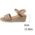thumbnail image 6 of Rokment Espadrille Wedge Dress Sandals for Women 2026 Boho Beach Fahion Casual Braided Open Toe Platform Strappy Summer Shoes Brown Size 6, 6 of 6