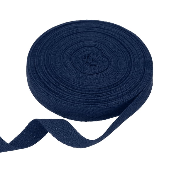 Uxcell Cotton Twill Tape Ribbon 5/8" 11 Yard Herringbone Webbing Tape, Navy Blue