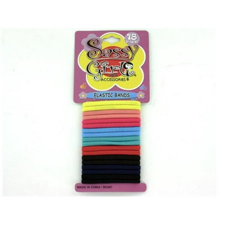 Bulk Buys BE067-36 Colored Elastic Hair Bands on an Insert Covered - Pack of 36