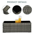 thumbnail image 3 of Royalcraft Outdoor Coffee Table, Grey Wicker Table for Patio Sectional Furniture, All-Weather Aluminum Frame Rectangular Coffee Table with Glass Top, 3 of 6