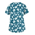 thumbnail image 4 of Scrubs For Women Tops, Plus Size Floral Printed Scrub Working Uniform Tops V Neck Short Sleeve Tshirts Workwear Tee With Pockets Scrubs Top Jacket Womens Shirt Tops Tank (M, Light Blue) ZMTing, 4 of 4