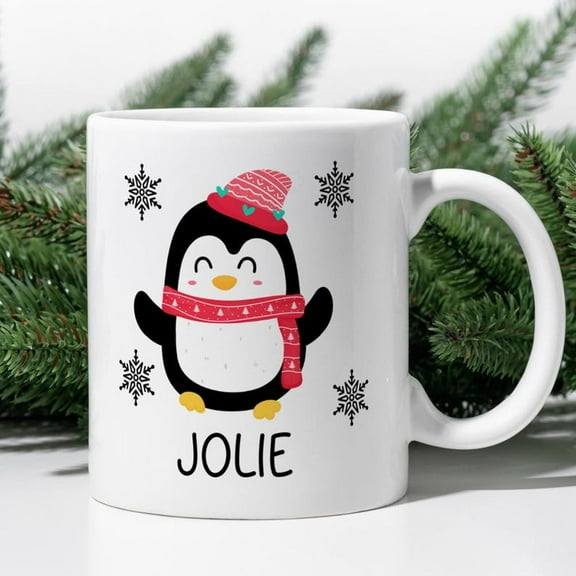 CH1Ristmas Penguin Mug, H1oliday Coffee Mug, Winter Themed Mug, Merry CH1Ristmas, Gift, Tea Mug, Penguin Coffee Mug