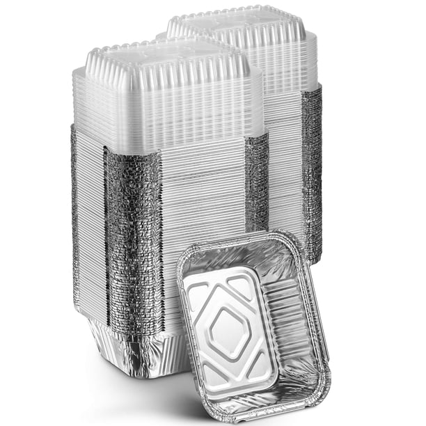 Bandejas desechables de papel aluminio MontoPack, paquete de 100, 13 x 10 cm