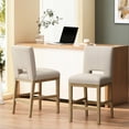 thumbnail image 5 of 27 Inch Counter Stools Of 2, Rubberwood Legs, Soft Breathable Fabric Upholstery, L-shaped For Posture Enhancement, Modern Design Different Counters, Easy To Assemble And Maintain - Strong Base, A, 5 of 7