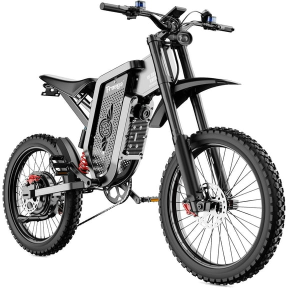 Freego X2 Electric Mountain Bike,  Electric Dirt Bike  for Adult 6000W Motor 1800wh Removable Battery, 50Mph/7Speed Electric Mountain Bicycle, 19" x2" Tire Full Suspension Full Hydraulic Brake