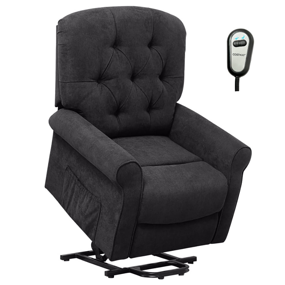 Finihen Recliner Chair, Recliner Chair Sofa for Elderly with Side Pocket and Remote Control, for Living Room, Bedroom, Black Finihen Recliner Chair, Recliner Chair Sofa for Elderly with Side Pocket and Remote Control, for Living Room, Bedroom, Black
