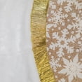 thumbnail image 4 of Northlight 48" White and Gold Snowflake Christmas Tree Skirt, 4 of 5