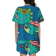 thumbnail image 4 of Womens Pajama Sets With Pocket, Flying Superhero Dinosaur Lounge Sets Short Sleeve Sleepwear PJ Sets for Women, 4 of 6