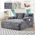 thumbnail image 2 of New Oversized Chaise Lounge Chair Indoor,51"W Upholstered Sofa Bed,No Assembly Required,Fluffy Plush Modern Single Sleeper Couch Reading Chairs Sofas Couches for Living Room, Bedroom,, 2 of 10