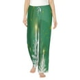 thumbnail image 2 of Goofa Christmas Green Printed Soft Pajama Pants for Women, Wide Leg Comfy Casual Lounge Yoga Pants-XX-Large, 2 of 9