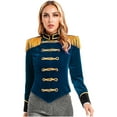 thumbnail image 2 of iixpin Womens Circus Ringmaster Jacket Costume Velvet Victorian Coat Ringleader Christmas Outfit Dark Blue M, 2 of 7