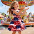 thumbnail image 4 of felwors Girls July 4th Dress Red White Blue Toddler Patriotic Outfit American Sundress 1-6 Years(Brick Red,4-5 Years), 4 of 5