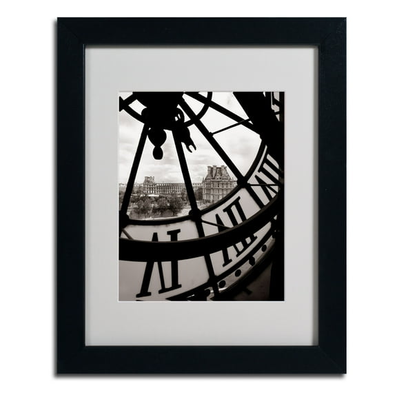 Matted art under acrylic in a black frame