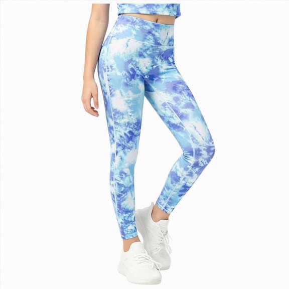 NIEWTR Cute Printed Girls Stretch Ankle Leggings Ankle Length Girl’s Girls Leggings with Pockets-Kids Soft High Waist Athletic Workout Dance Running Yoga Pants (A-Sky Blue,2-3 Years)