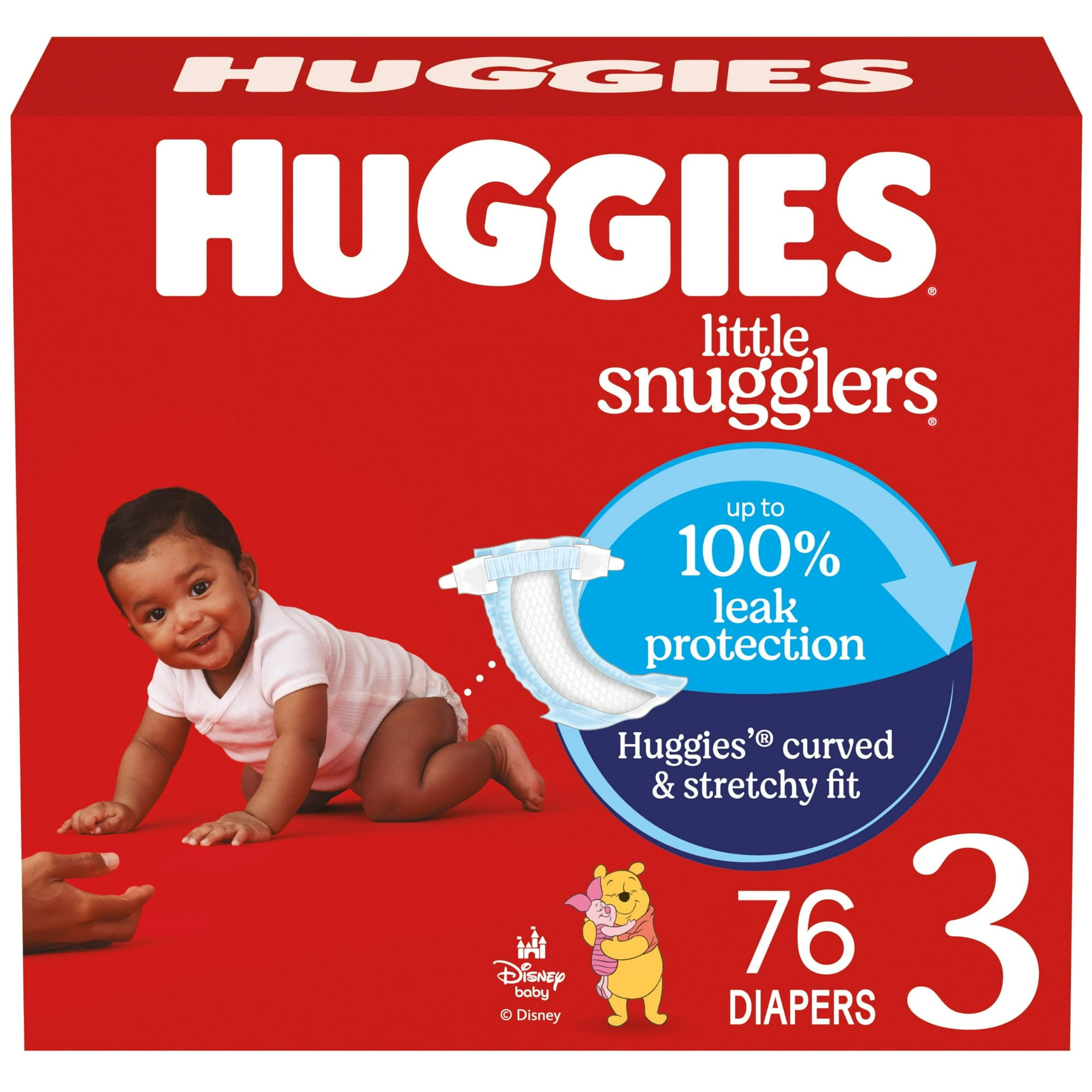 Huggies Little Snugglers Baby Diapers Size 3, 76 Count - Leak Protection