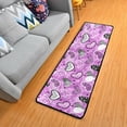thumbnail image 3 of SKYSONIC 2'X6' Doodle Hearts Purple Lips Runner Rug with Rubber Backing, Valentine Non Slip Entryway Rug Runner Washable Soft Area Rug Carpet for Hallway Bedroom Kitchen Decor, 3 of 6