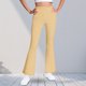 thumbnail image 1 of Pantalones largos para niñas de color liso con forro polar para mayor calidez, pantalones largos casuales con leggings ligeramente acampanados, traje para niñas de 5 a 16 años., 1 of 7