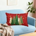 thumbnail image 5 of Christmas Tree Pillow Covers 12x20 Inch,Watercolor Christmas Decorations Pillows Decorative Throw Pillows Stars Xmas Lumbar Cushion Case for Home Decor Couch Winter Holiday(Red), 5 of 7