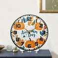 thumbnail image 4 of Yayeee Wall Clock for Living Room 9.5 inch Battery Operated Round with Holder, Pumpkins Pattern, 4 of 7