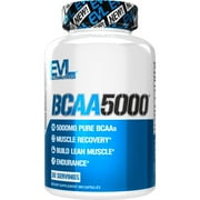 BCAA5000 Capsules - Evlution Nutrition BCAA Capsules 5000mg - Essential Amino Acid Supplement for Energy, Performance & Lean Muscle Building - EVL BCAA Pills 30 Servings