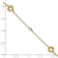 thumbnail image 3 of Primal Gold 14 Karat Two-tone Love Knots on Small Heart Link Bracelet, 3 of 3