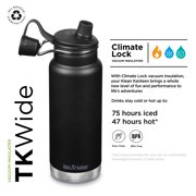 Klean Kanteen 32 fl oz Stainless Steel Insulated Water Bottle Chug Cap Black, 1
