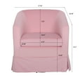 thumbnail image 4 of Aukfa Swivel Accent Chair, 28" Small Club Chair Read Chair for Living Room Bedroom, Velvet, Pink, 4 of 10