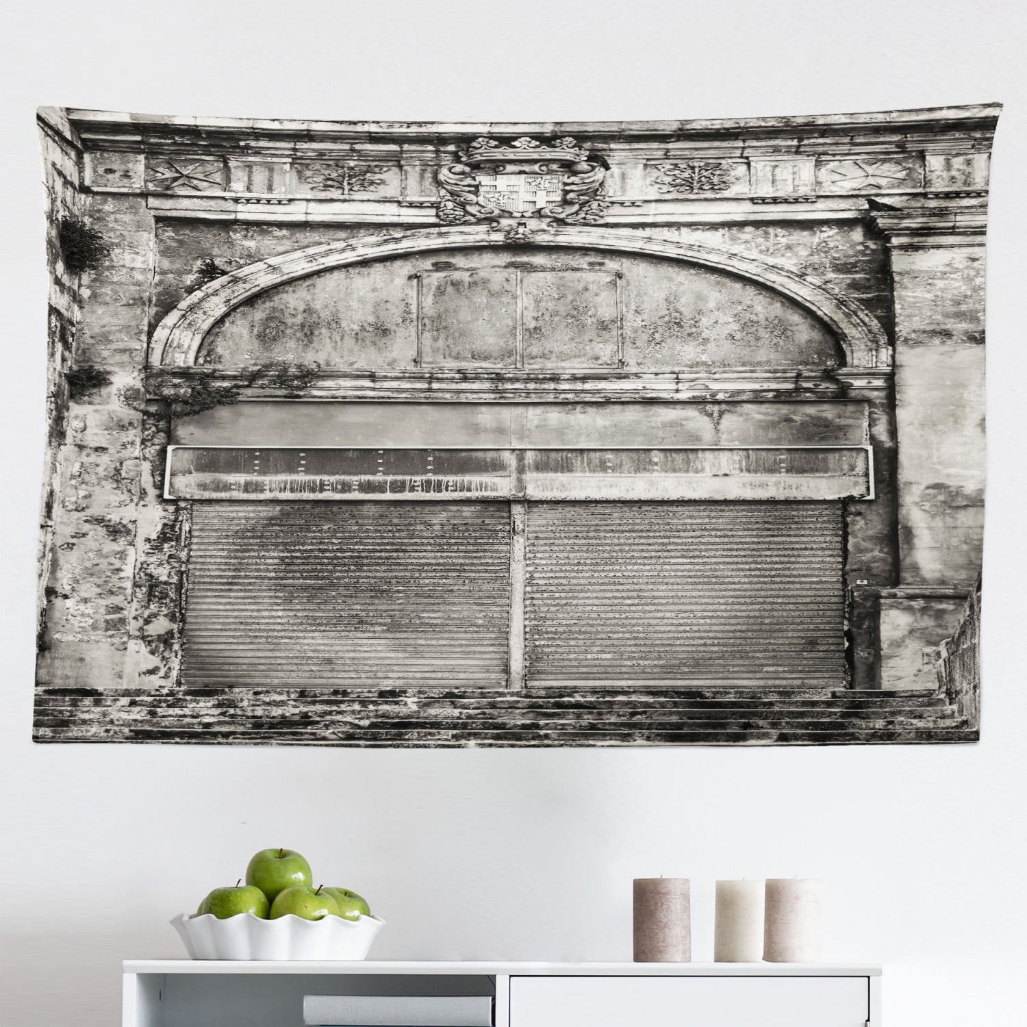 Rustic Tapestry, Photograph of a Brick Stone Rampart with Oval Gate ...