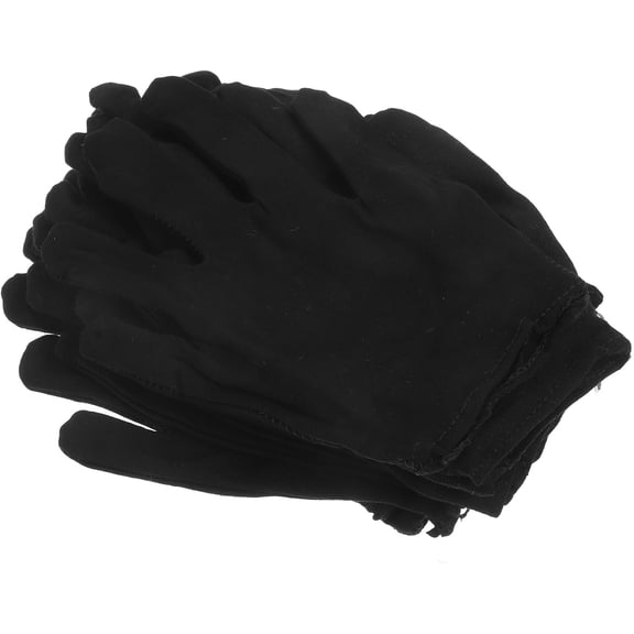 DEEPCRAFF 6Pairs Black Cotton Gloves Durable Work Gloves for Industrial Tasks and Safety Operations