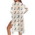 thumbnail image 5 of Xoenoiee Music Note Print Womens Kimono Cardigans Half Sleeve Oversized Beach Cover Up Cape Open Front Swimwear Beachwear for Swimming Pool Beach Vacation, 5 of 7