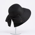 thumbnail image 5 of Chic Bow Knot Split Brim Straw Sun Hat, UV Protection Summer Hat for Beach, Travel and Outdoor Activities, 5 of 5