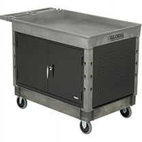 Strength Plastic 2 Tray Shelf Maintenance & Utility Cart, 44 x 25.5, 5 in. Rubber caster - Gray