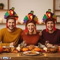 thumbnail image 2 of PMU Thanksgiving Party Costume Accessories Men's Turkey Hat Brown (3/Pkg) Pkg/1, 2 of 7