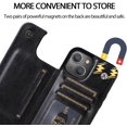 thumbnail image 4 of Wallet Case for iPhone 14 Plus 6.7 inch, Slim PU Leather Case with Card Slots Kickstand Magnetic Clasp Durable Shockproof Flip Folio Cover - Black, 4 of 14