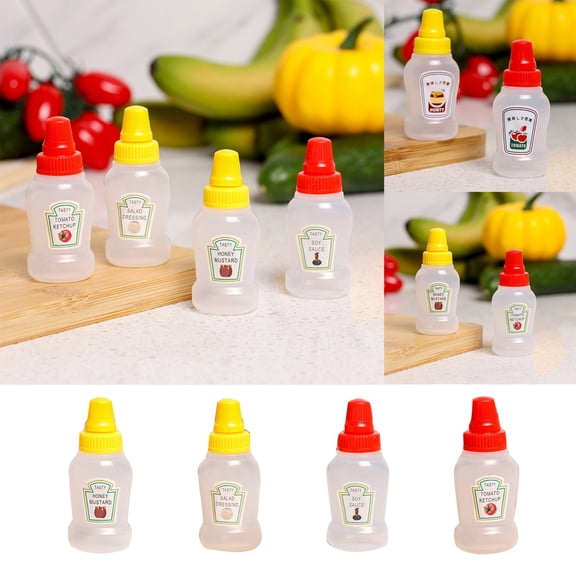 Mini Portable Dressing and Ketchup Dispenser Condiment Container for Kitchen and Travel Use