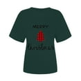 thumbnail image 3 of Haut de Sapin de Noël Femme Décontracté Col Rond Manches Courtes T-shirt Imprimé Sapin de Noël Haut, 3 of 6