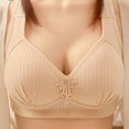 thumbnail image 4 of VISALY Bras for Women, No Underwire Bras Full Coverage Padded Lace Bralettes with Support Plus Size Sports Bras, Wireless Bra, Push Up Bras, Bras (Khaki, 3XL), 4 of 4