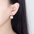 thumbnail image 6 of GKNET 14mm Pearl Ear Clip 925 Silver Huggie Earrings Womens Fashion Earrings-Silver, 6 of 6