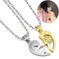 thumbnail image 3 of 2 Pcs Pendentif Collier Cœur Serrure Clavicule Collier Lui et Elle, 3 of 9