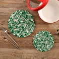 thumbnail image 2 of FREEAMG Green Ornament Round Trivets Pot Holders 2 Pcs, Heat Resistant Cotton Thread Weave Trivets for Hot Dishes, Cooking, Baking, Farmhouse, Kitchen Decor, 2 of 7