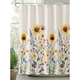 thumbnail image 2 of Sunflower Small Stall Shower Curtain, Waterproof Shower Curtains for Bathroom, Vintage Spring Floral Summer Botanical Washable Fabric Cloth Bath Curtain for Bathtub Decoration with Hooks 36x72 Inches, 2 of 6