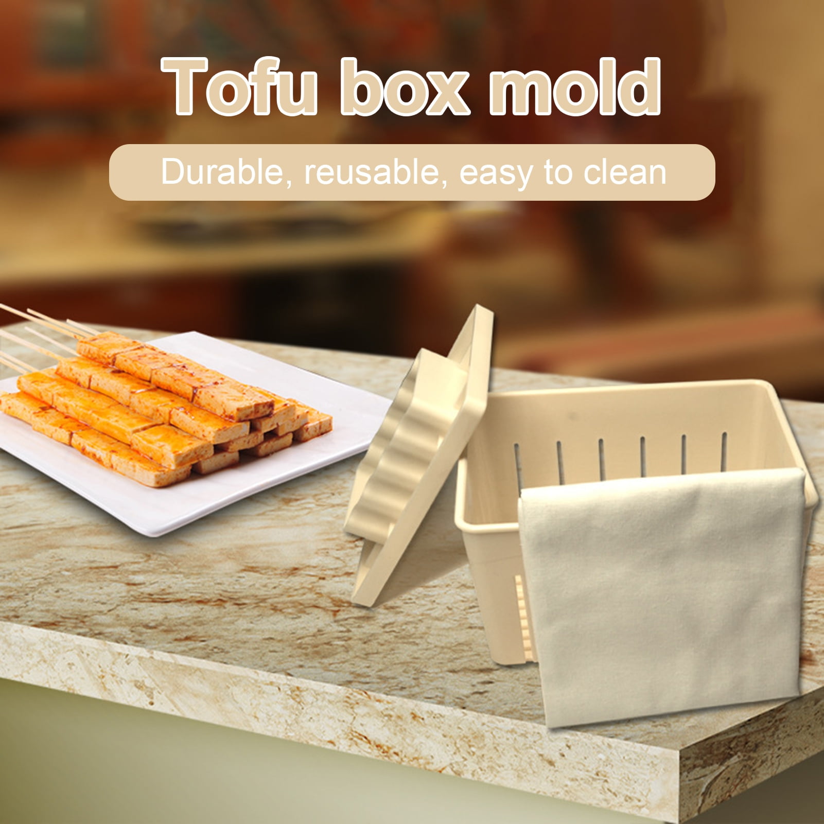 Washranp Tofu Press Mould,Plastic Reusable DIY Homemade Soybean Maker