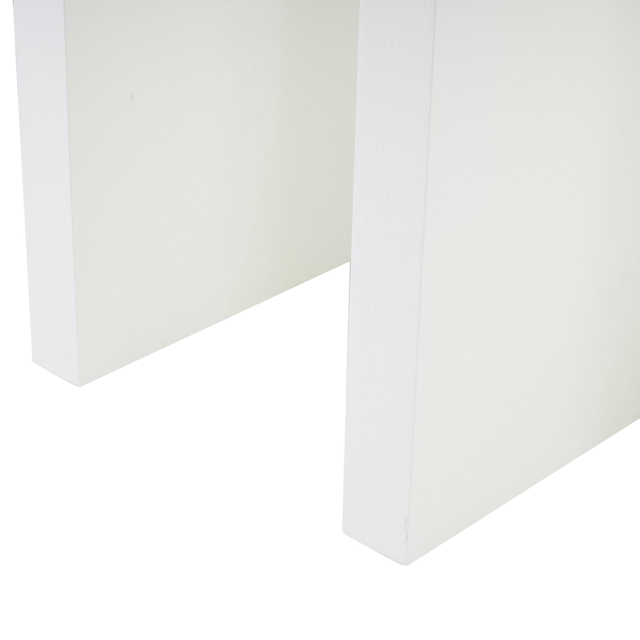 DecMode 47" x 32" White Wooden Art Deco Arched Cutout Console Table, 1-Piece